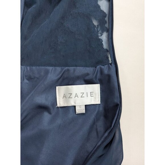 Azazie Formal Lace Back Navy Prom Bridesmaid Dress Size 2-4 - Picture 12 of 12